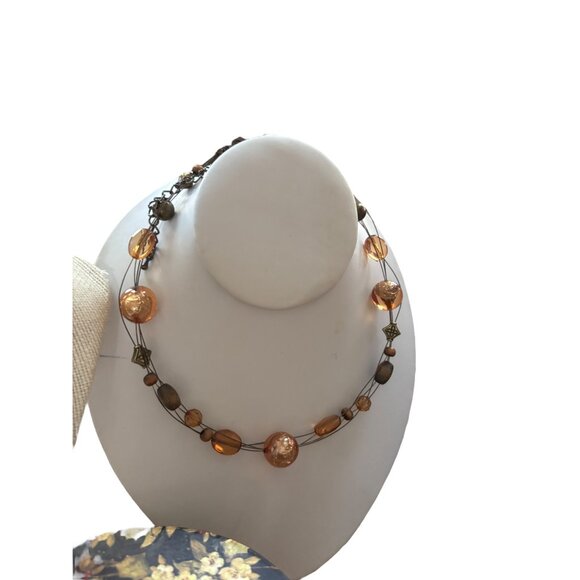 Vintage Jewelry Collection With Beaded Necklaces & Green Bangle Set In Decorativ - Picture 3 of 16